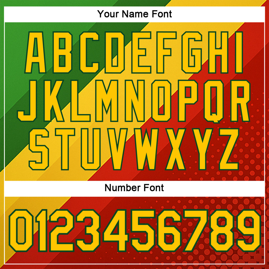 Custom Green Yellow-Red 3D Pattern Design Africa Spain Sport Wear Performance T-Shirt