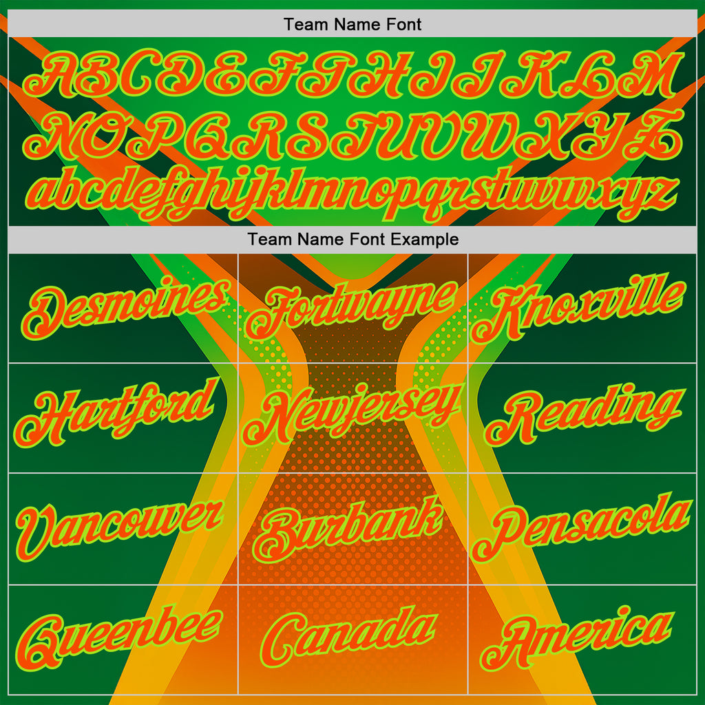 Custom Green Orange-Neon Green 3D Pattern Design Africa Neon Sport Wear Performance T-Shirt