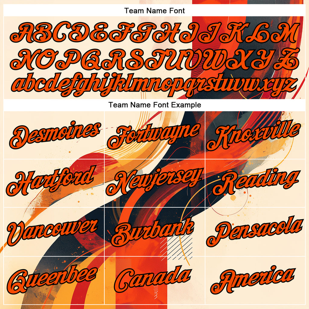 Custom Cream Orange-Black 3D Pattern Design Canada Geometric Shape Sport Wear Performance T-Shirt