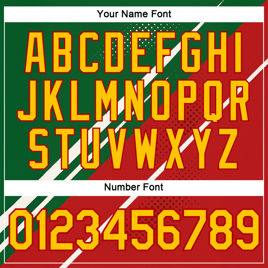Custom Green Yellow Red-White 3D Pattern Design Mexico Africa Sport Wear Performance T-Shirt