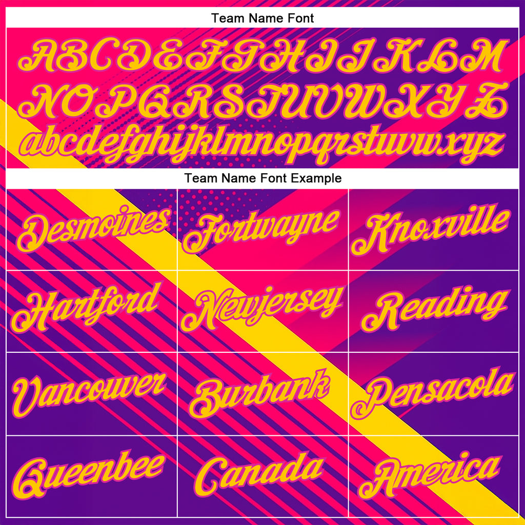 Custom Pink Yellow Purple-Deep Pink 3D Pattern Design Gradient Neon Sport Wear Performance T-Shirt