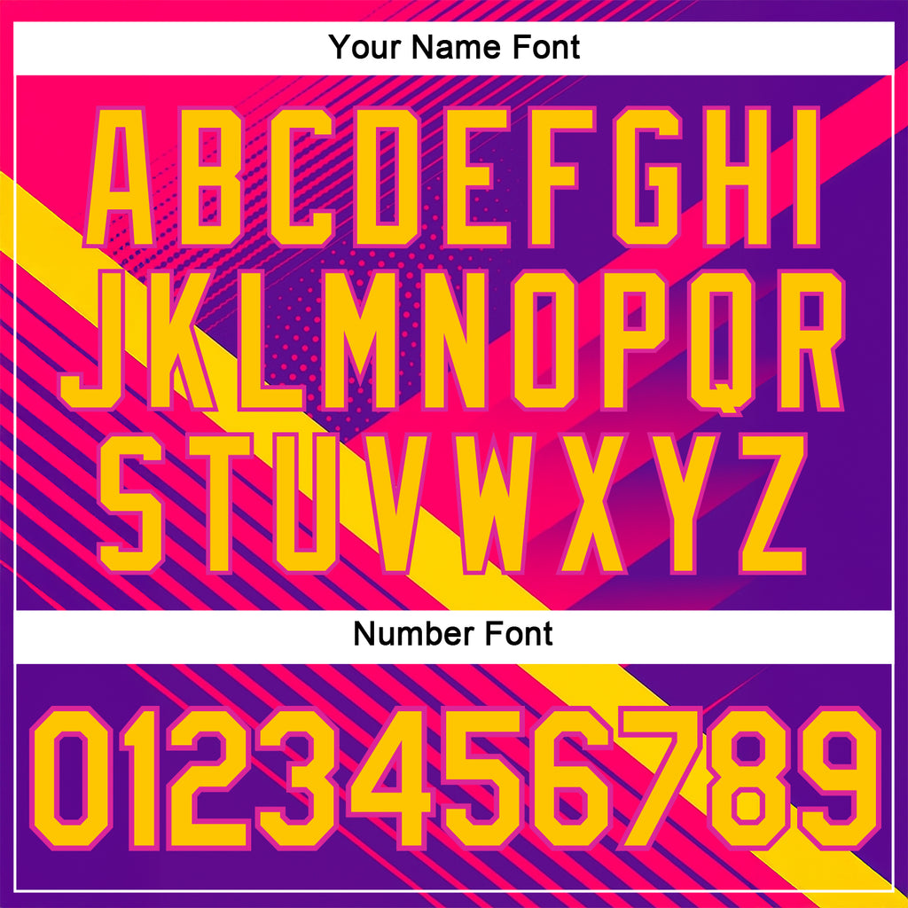 Custom Pink Yellow Purple-Deep Pink 3D Pattern Design Gradient Neon Sport Wear Performance T-Shirt