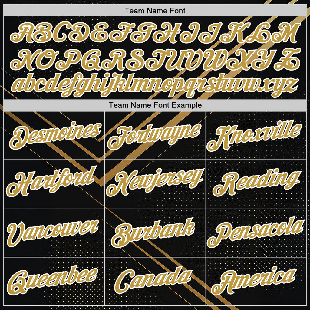 Custom Black Old Gold-White 3D Pattern Design Geometric Shape Sport Wear Performance T-Shirt