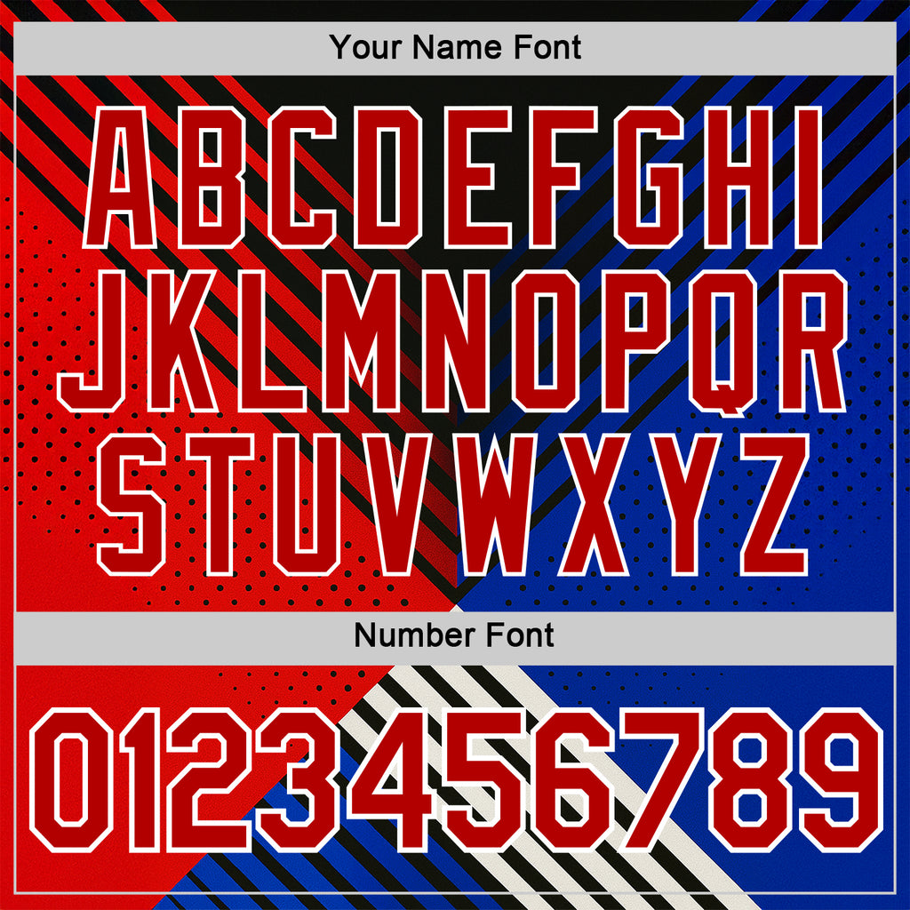 Custom Black Red Blue-White 3D Pattern Design USA Inspired America Sport Wear Performance T-Shirt