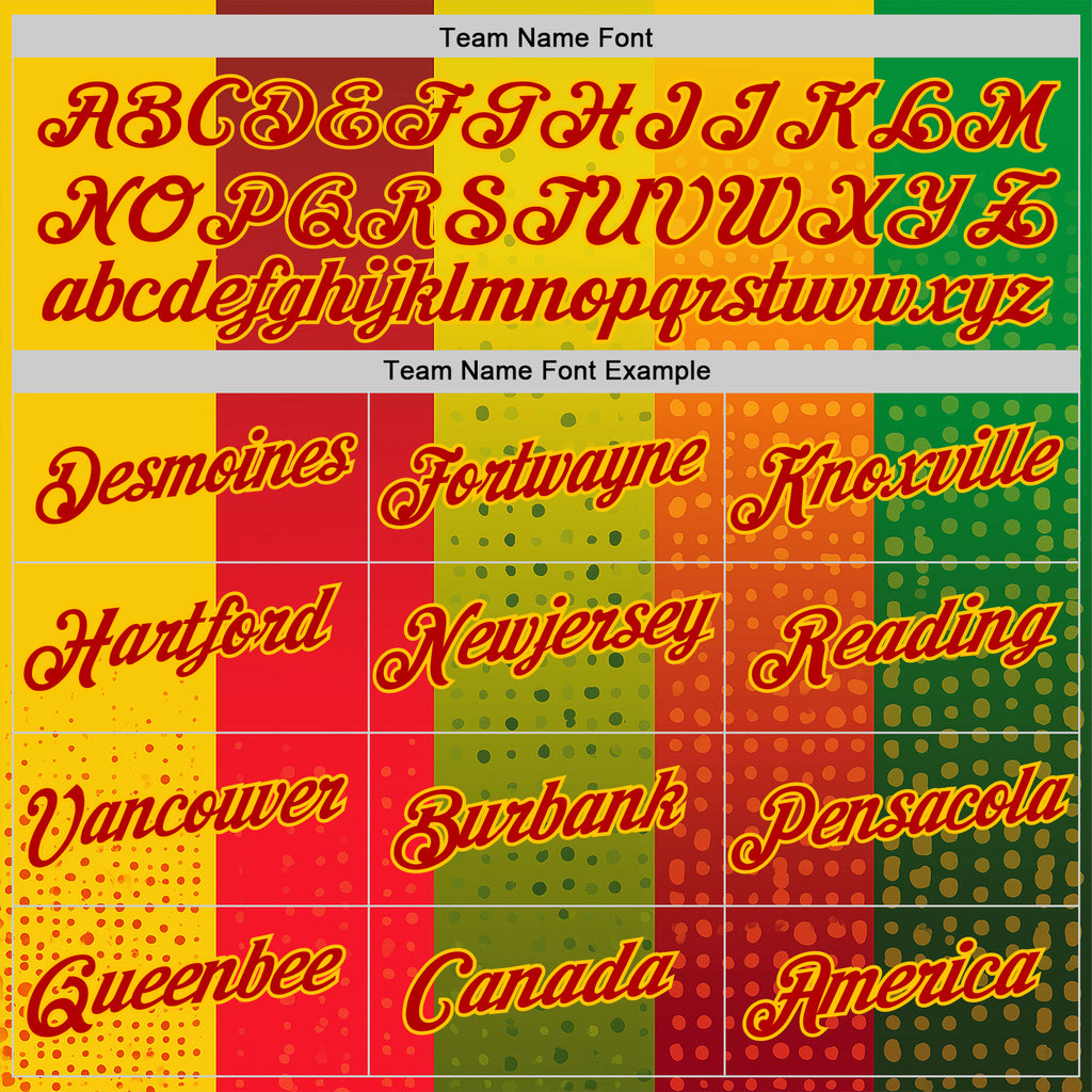 Custom Red Green-Yellow 3D Pattern Design Gradient Spain Sport Wear Performance T-Shirt