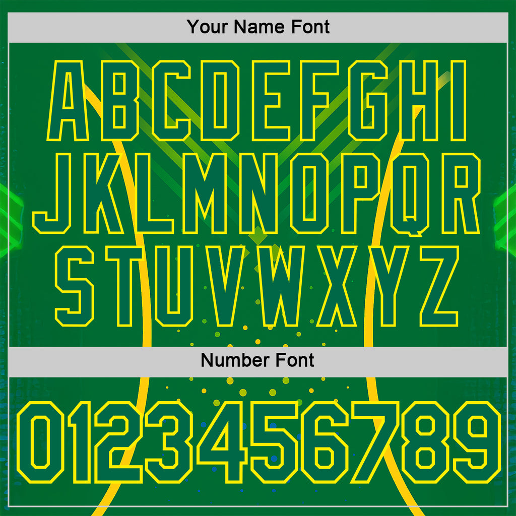 Custom Green Kelly Green-Light Yellow 3D Pattern Design Brazil Jamaica Sport Wear Performance T-Shirt