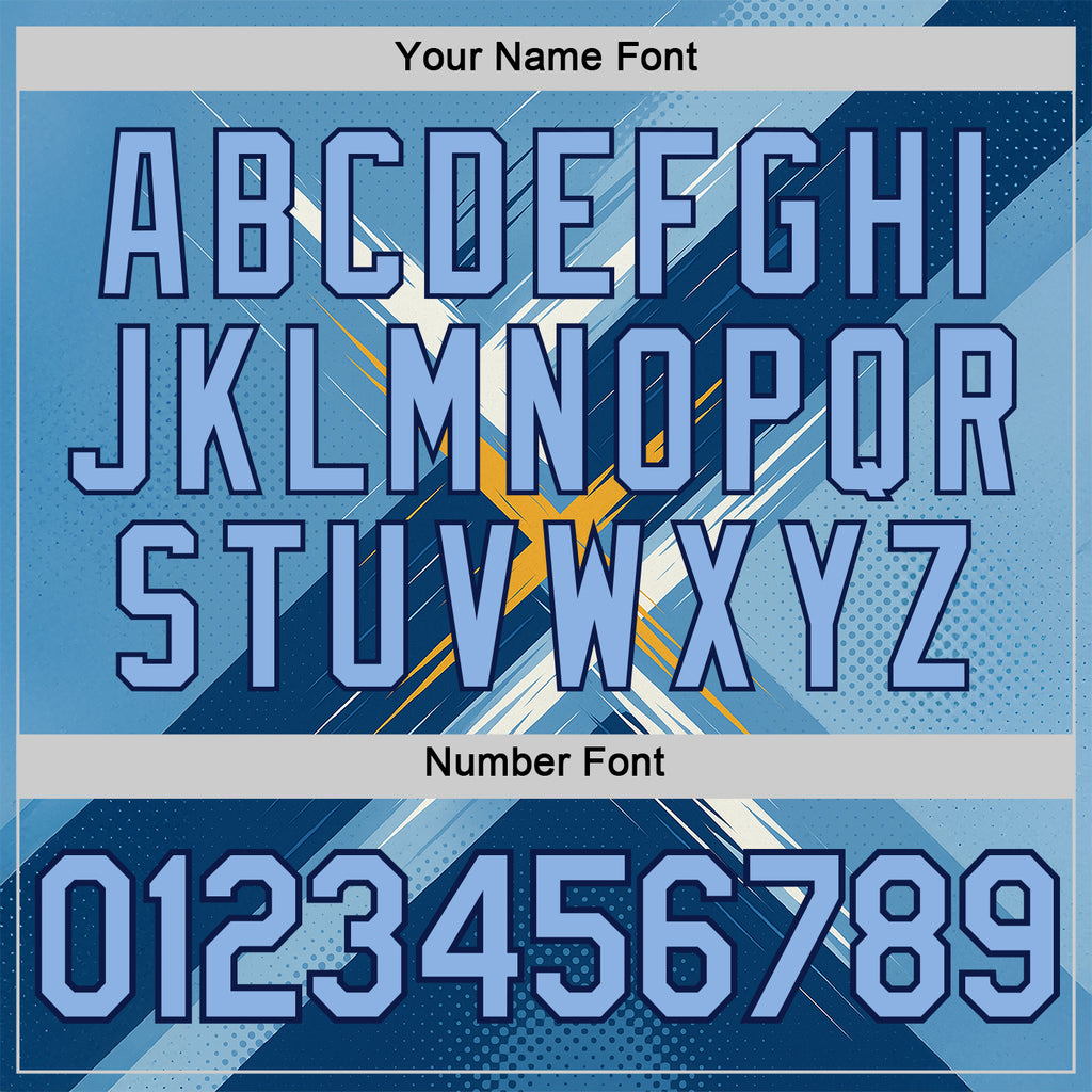 Custom Blue Light Blue-Navy 3D Pattern Design Geometric Shape Sport Wear Performance T-Shirt