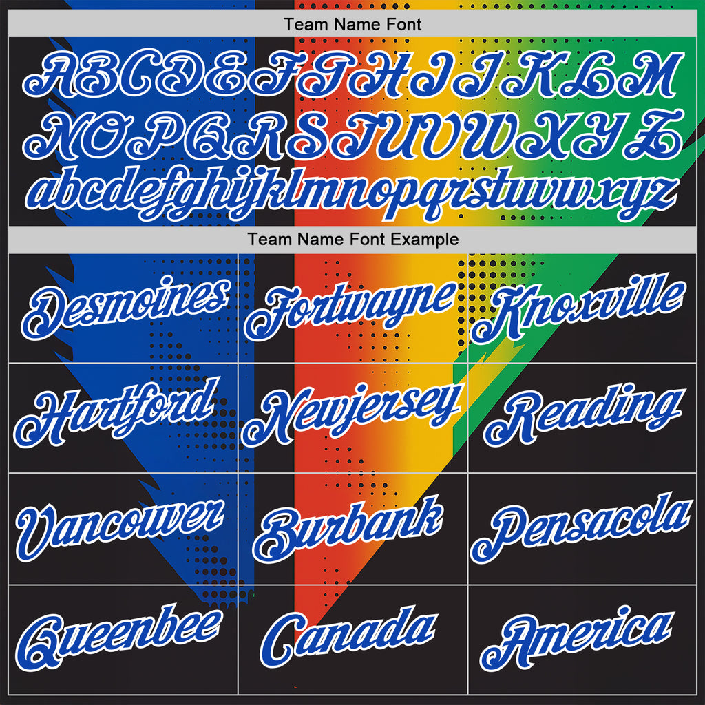 Custom Black Thunder Blue Red Yellow-Green 3D Pattern Design Gradient Africa Sport Wear Performance T-Shirt