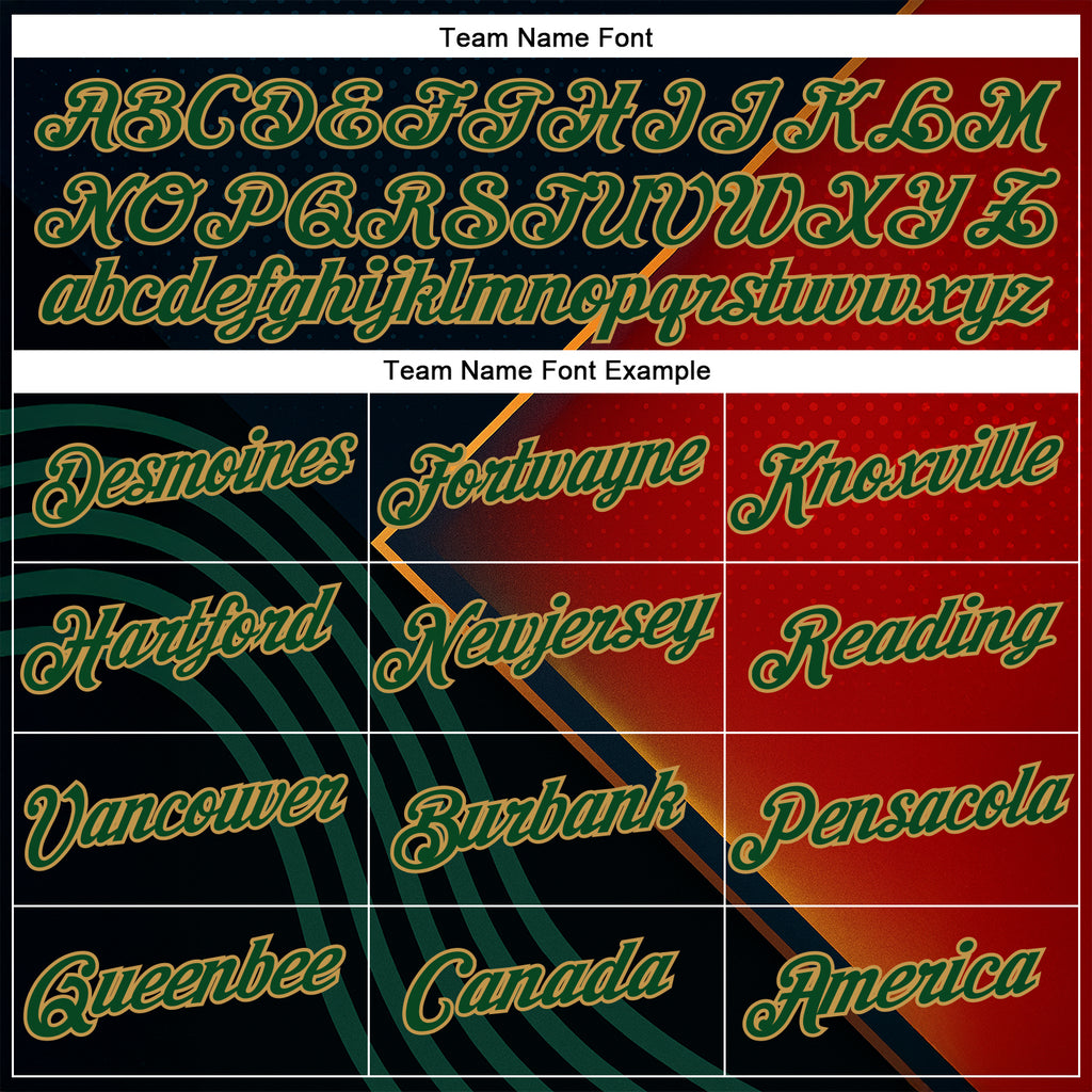 Custom Black Green Red-Old Gold 3D Pattern Design Germany Meixico Sport Wear Performance T-Shirt