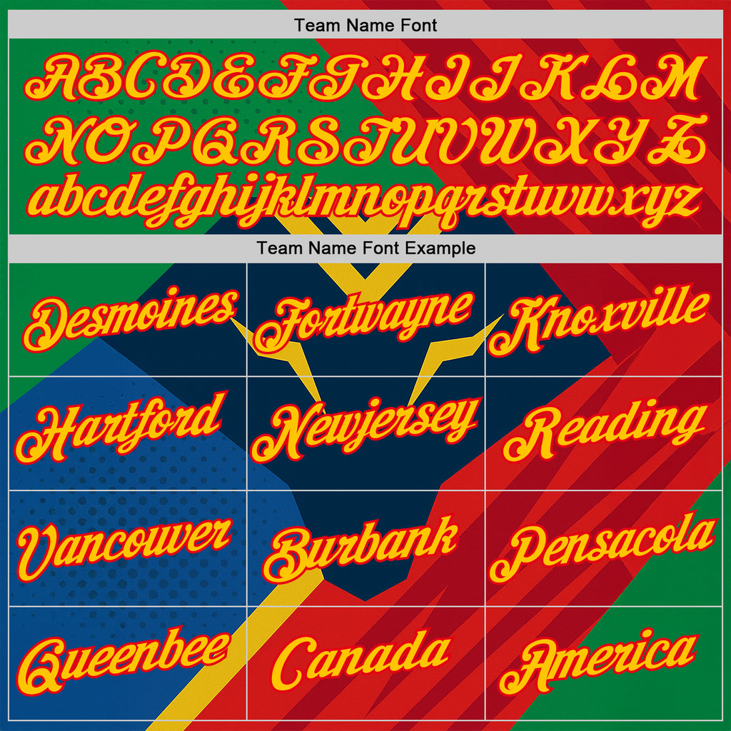 Custom Green Yellow Blue-Fire Red 3D Pattern Design Mexico Brazil Sport Wear Performance T-Shirt