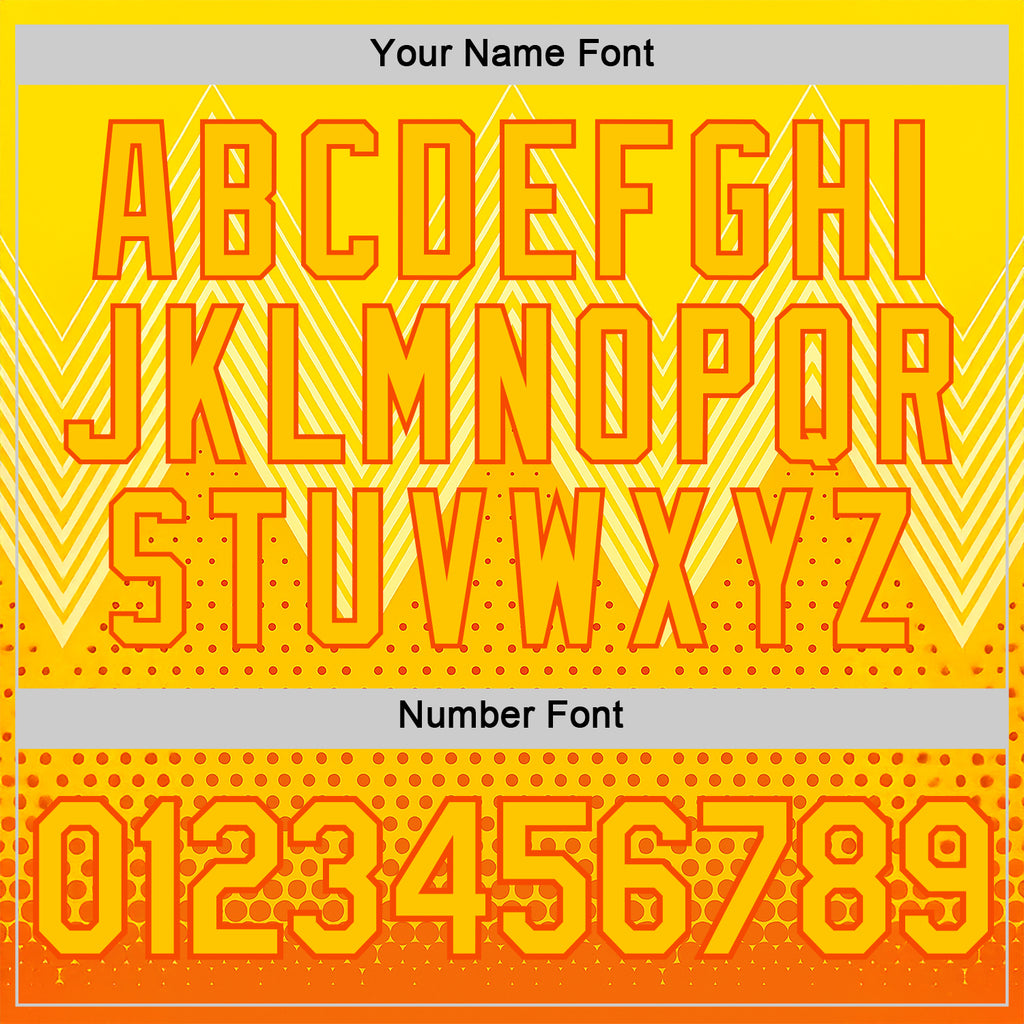 Custom Yellow Orange 3D Pattern Design Spain Sport Wear Performance T-Shirt