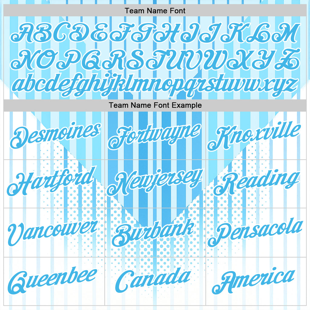 Custom Blue Sky Blue-White 3D Pattern Design Argentina Stripe Sport Wear Performance T-Shirt