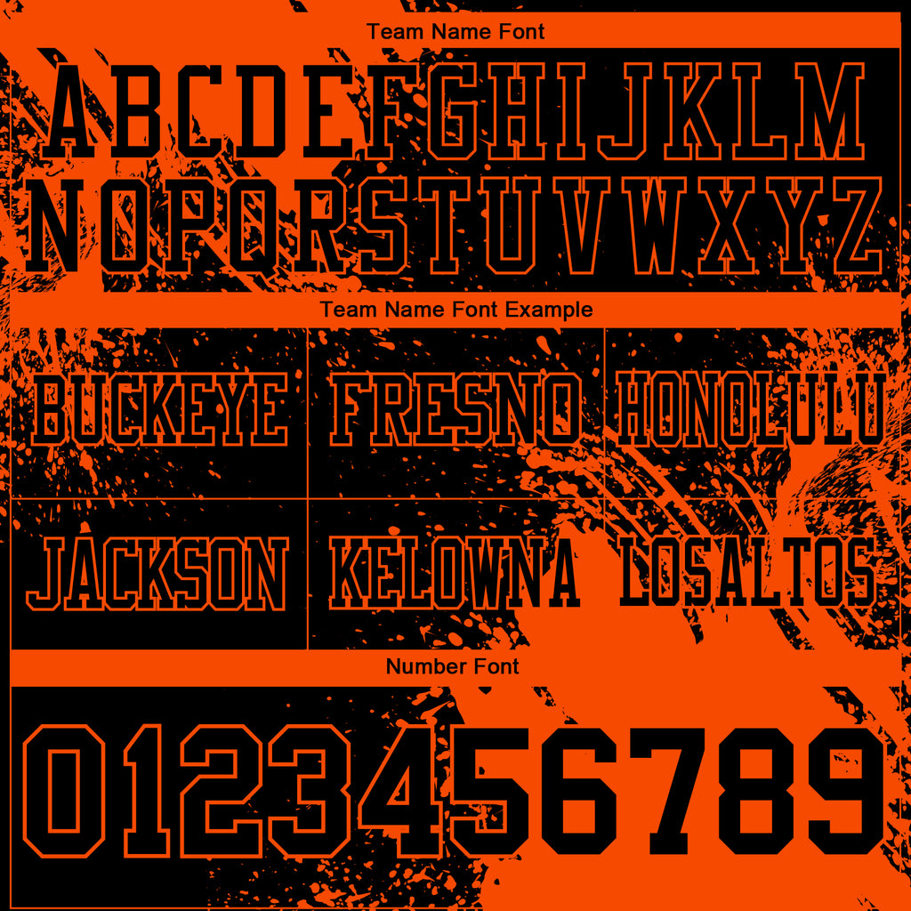 Custom Black Orange 3D Pattern Abstract Brush Stroke Authentic Football Jersey