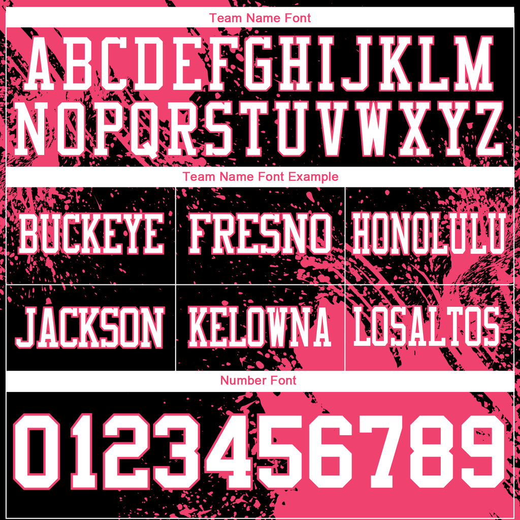 Custom Black White-Neon Pink 3D Pattern Abstract Brush Stroke Authentic Football Jersey