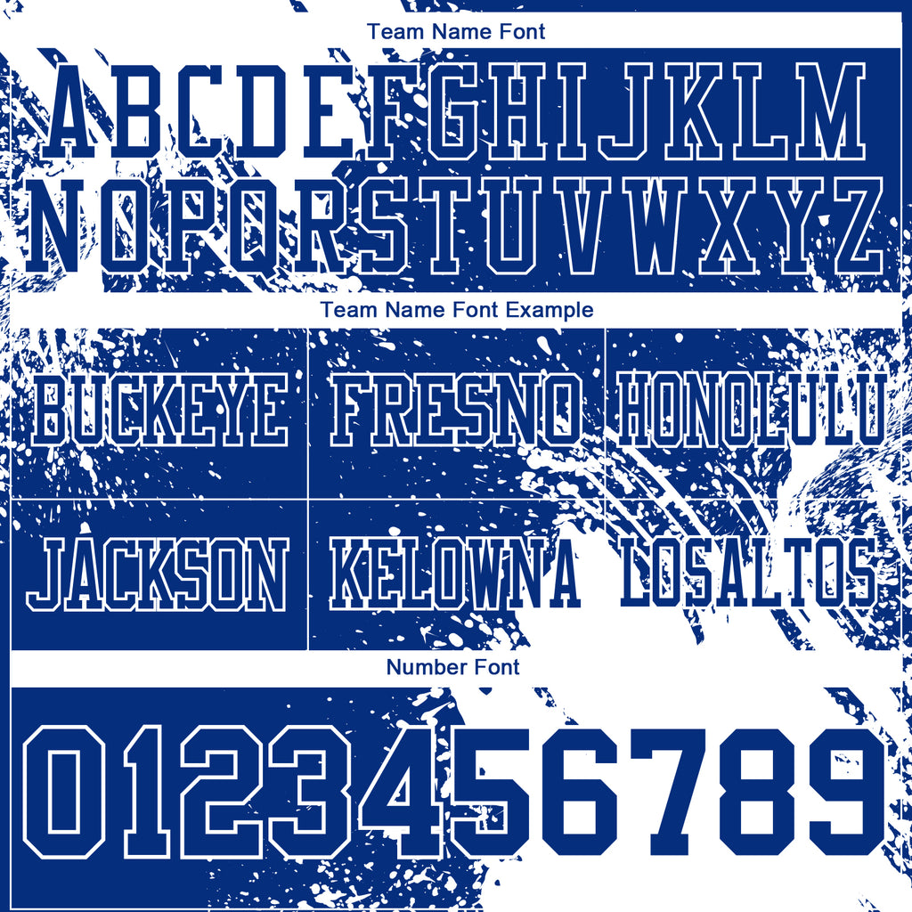 Custom Royal White 3D Pattern Abstract Brush Stroke Mesh Authentic Football Jersey