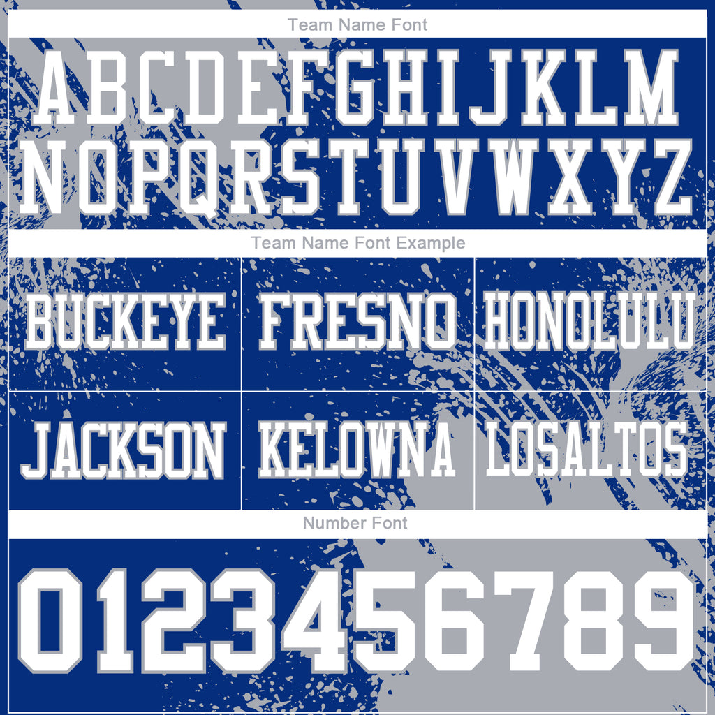 Custom Royal White-Gray 3D Pattern Abstract Brush Stroke Mesh Authentic Football Jersey