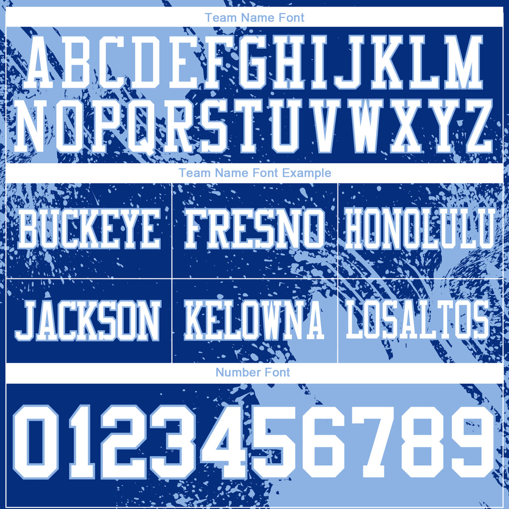 Custom Royal White-Light Blue 3D Pattern Abstract Brush Stroke Mesh Authentic Football Jersey