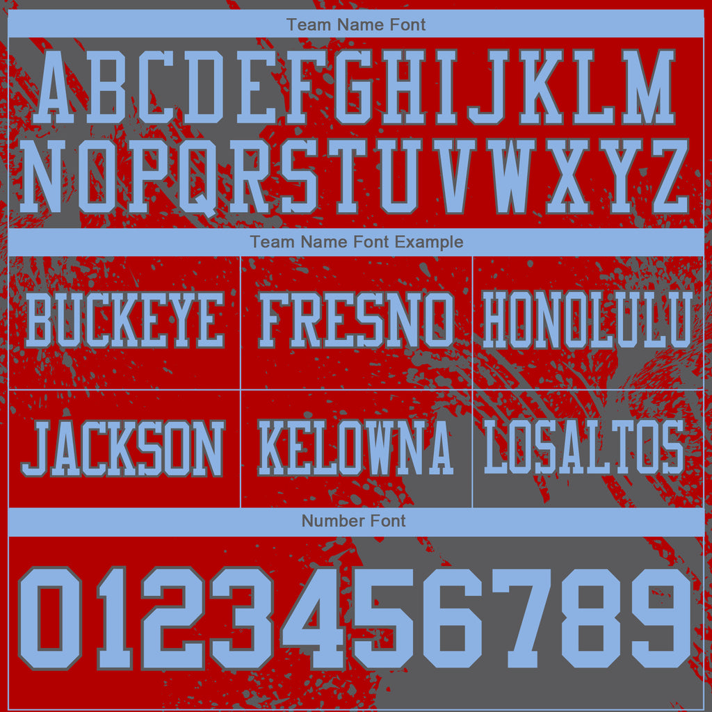 Custom Red Light Blue-Steel Gray 3D Pattern Abstract Brush Stroke Authentic Football Jersey