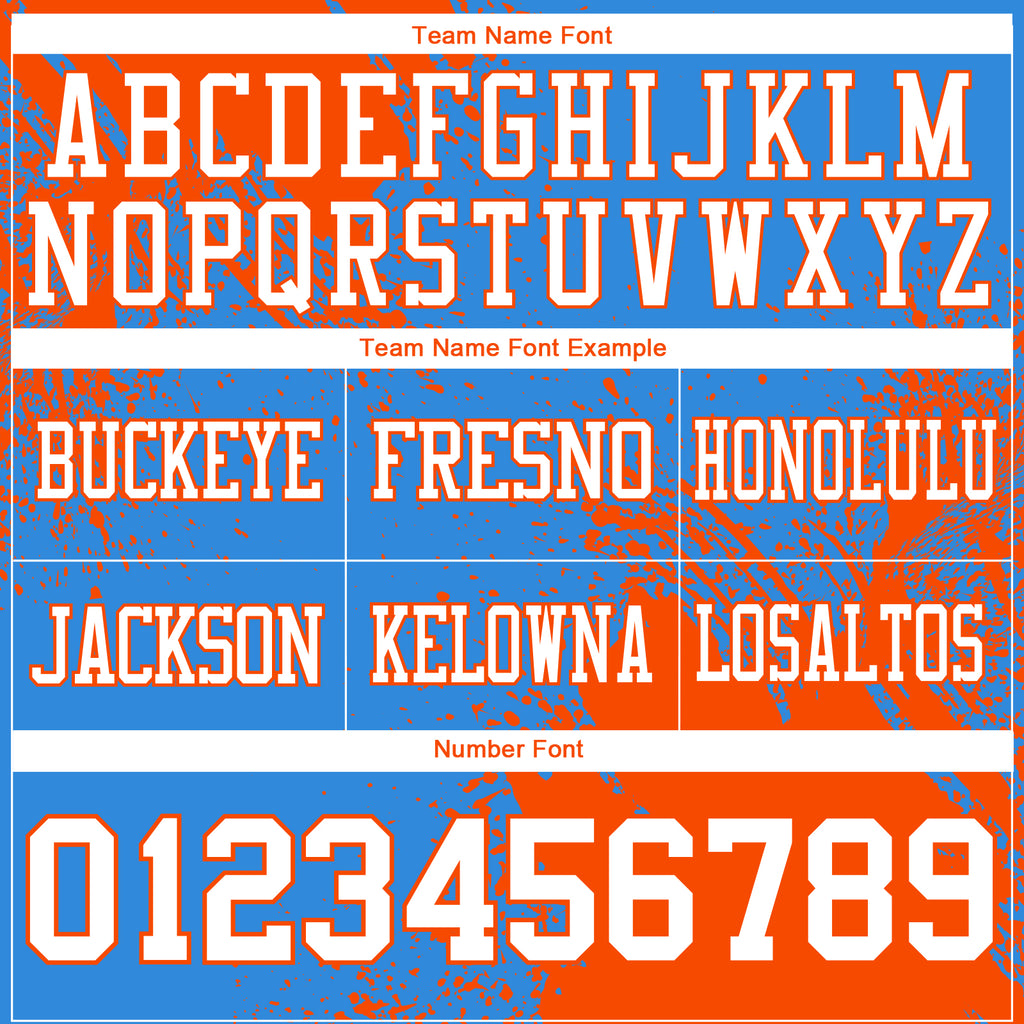Custom Powder Blue White-Orange 3D Pattern Abstract Brush Stroke Authentic Football Jersey