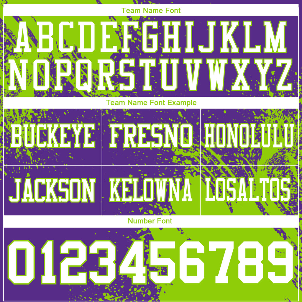 Custom Purple White-Neon Green 3D Pattern Abstract Brush Stroke Authentic Football Jersey