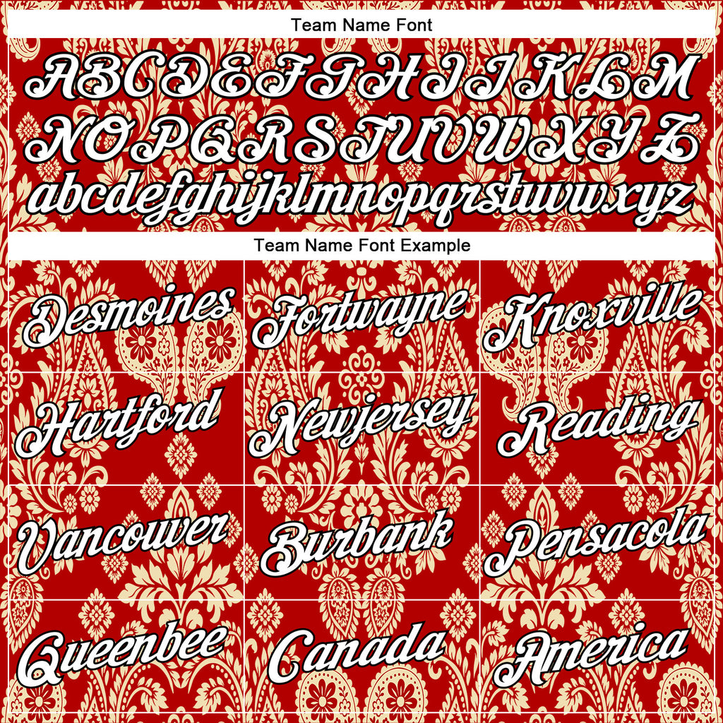 Custom Stitched Red White Cream-Black 3D Pattern Design Ethnic Paisley Floral Bandana Sports Pullover Sweatshirt Hoodie