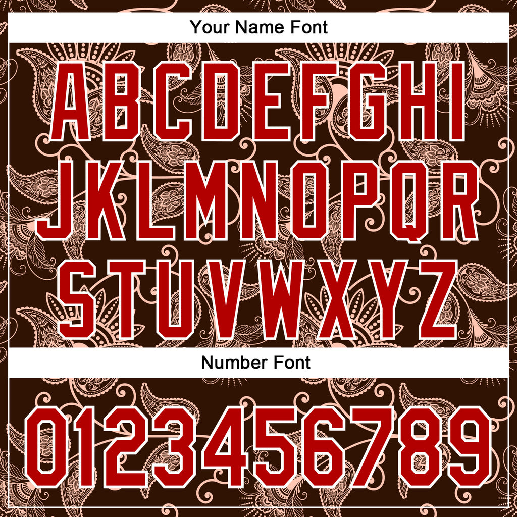 Custom Stitched Brown Red-White 3D Pattern Design Ethnic Paisley Floral Bandana Sports Pullover Sweatshirt Hoodie