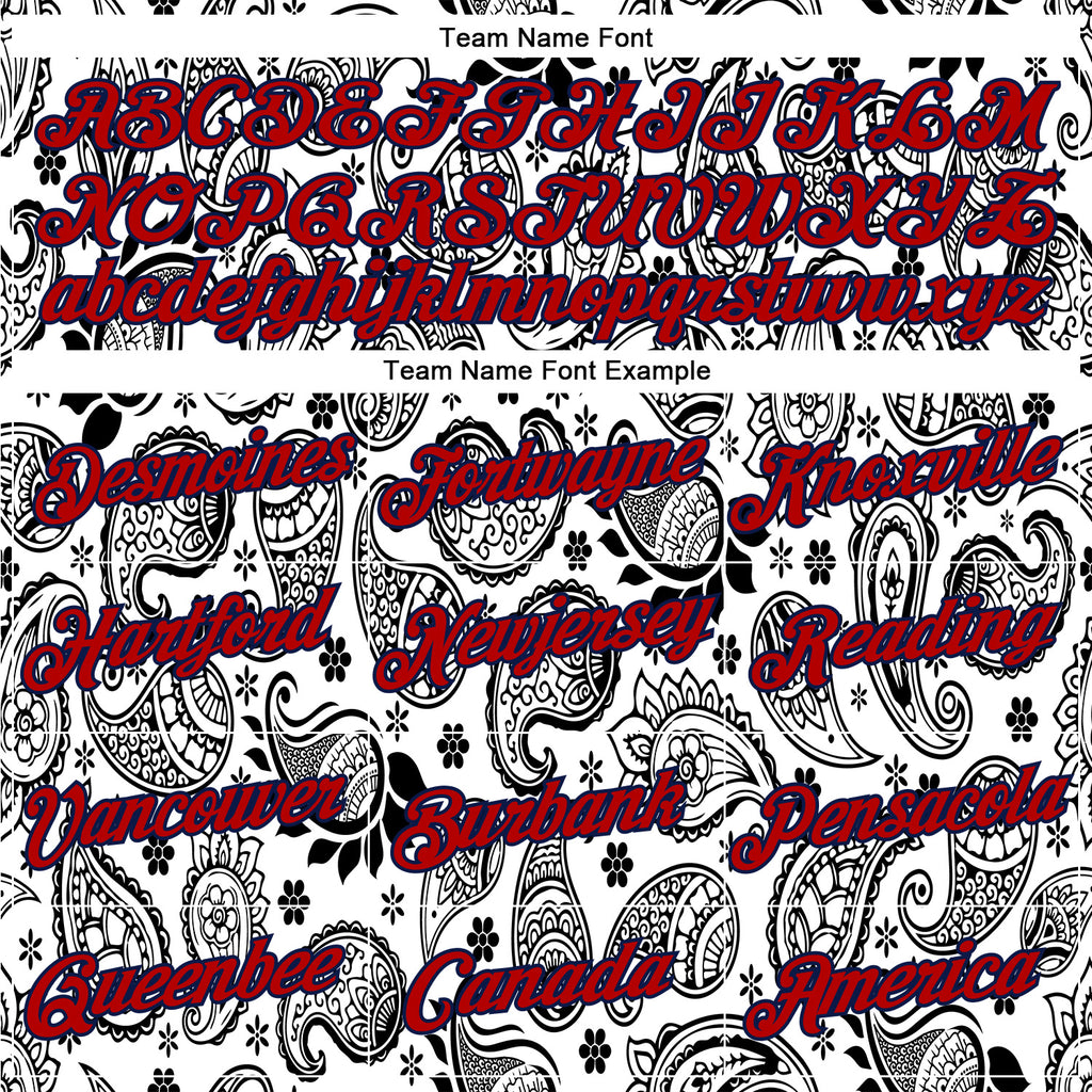 Custom Stitched White Red-Navy 3D Pattern Design Ethnic Paisley Floral Bandana Sports Pullover Sweatshirt Hoodie
