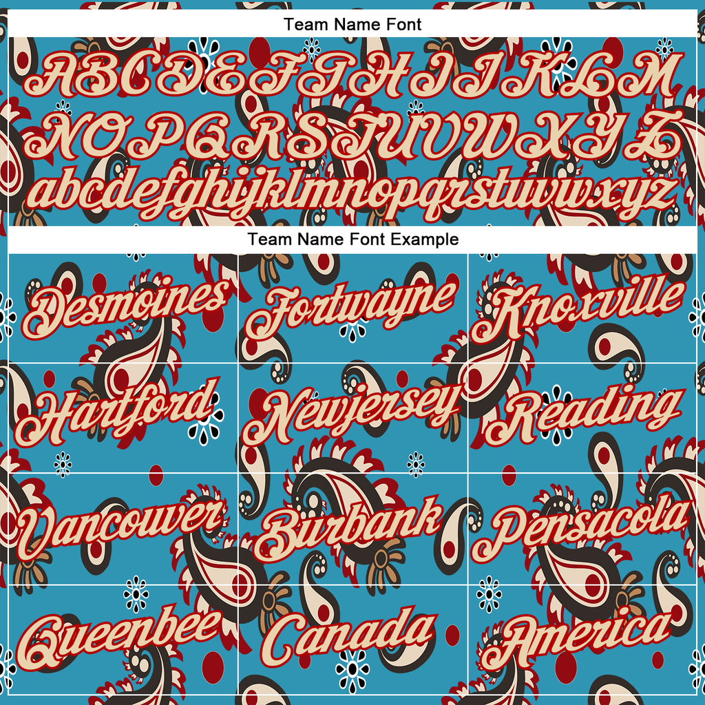 Custom Stitched Panther Blue City Cream-Red 3D Pattern Design Ethnic Paisley Floral Bandana Sports Pullover Sweatshirt Hoodie
