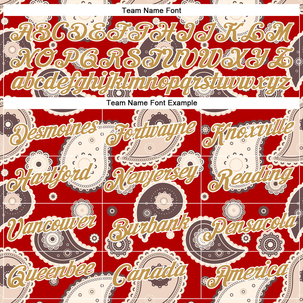 Custom Stitched Red Old Gold-White 3D Pattern Design Ethnic Paisley Floral Bandana Sports Pullover Sweatshirt Hoodie