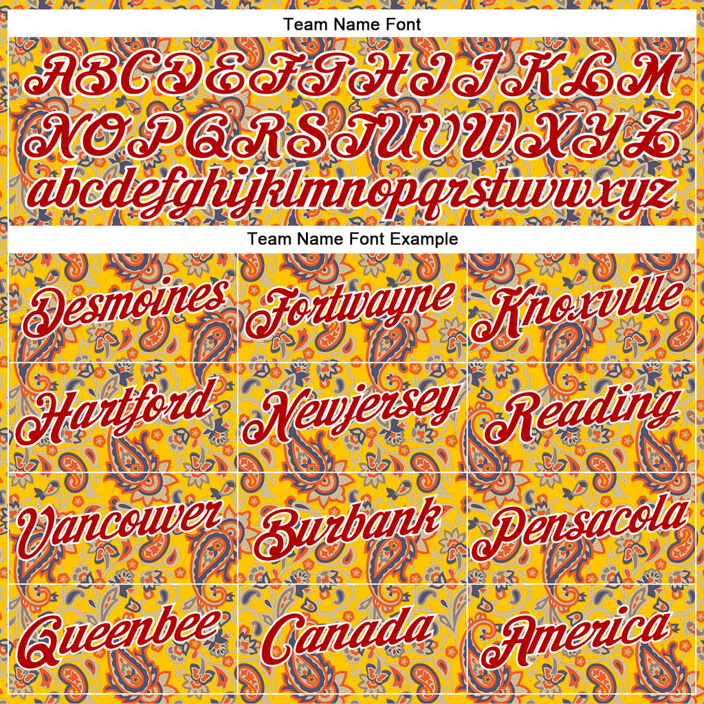 Custom Stitched Yellow Red-White 3D Pattern Design Ethnic Paisley Floral Bandana Sports Pullover Sweatshirt Hoodie