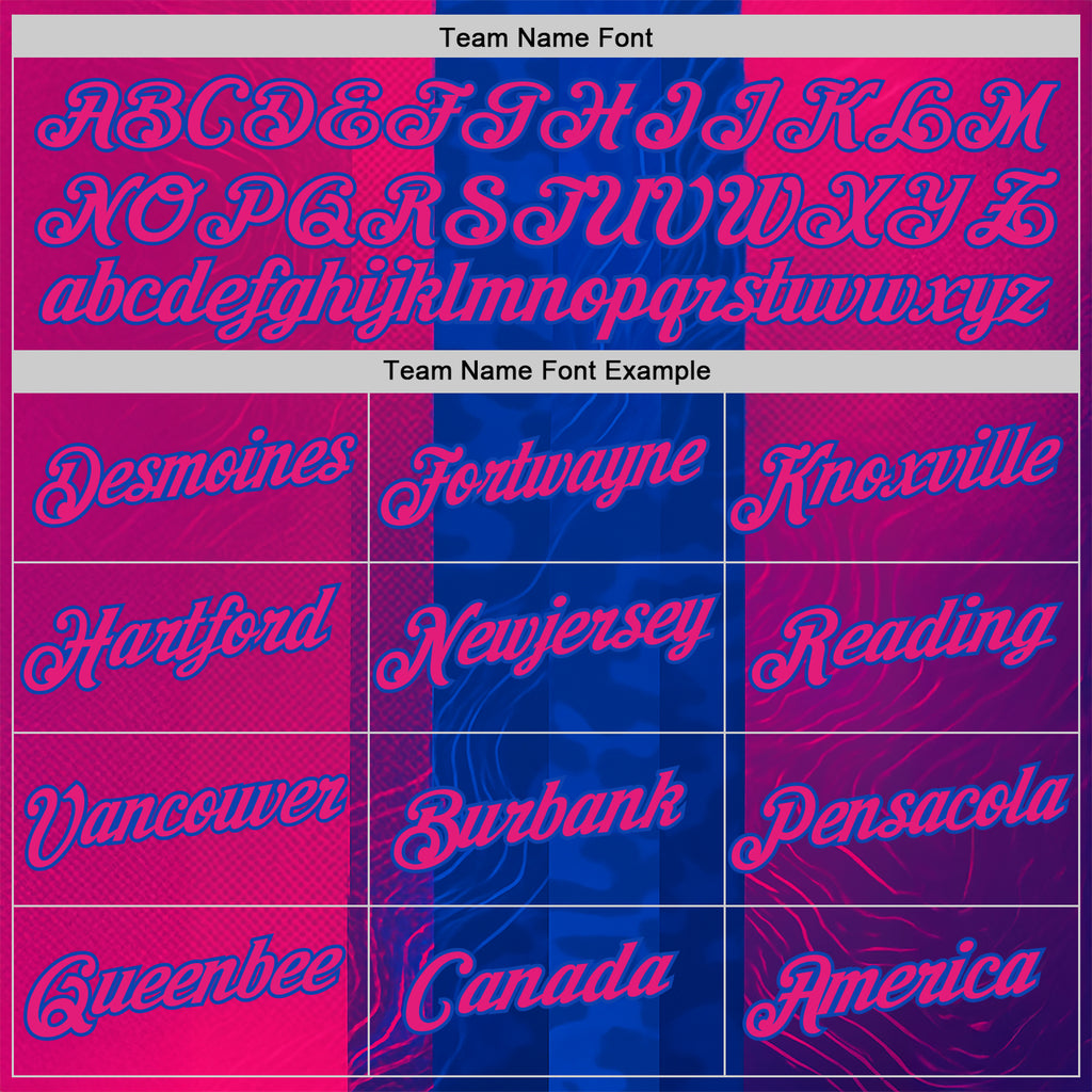 Custom Blue Hot Pink Red-Thunder Blue 3D Pattern Design Neon Stripe Sport Wear Performance T-Shirt