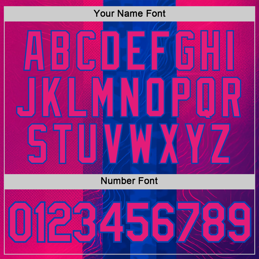 Custom Blue Hot Pink Red-Thunder Blue 3D Pattern Design Neon Stripe Sport Wear Performance T-Shirt