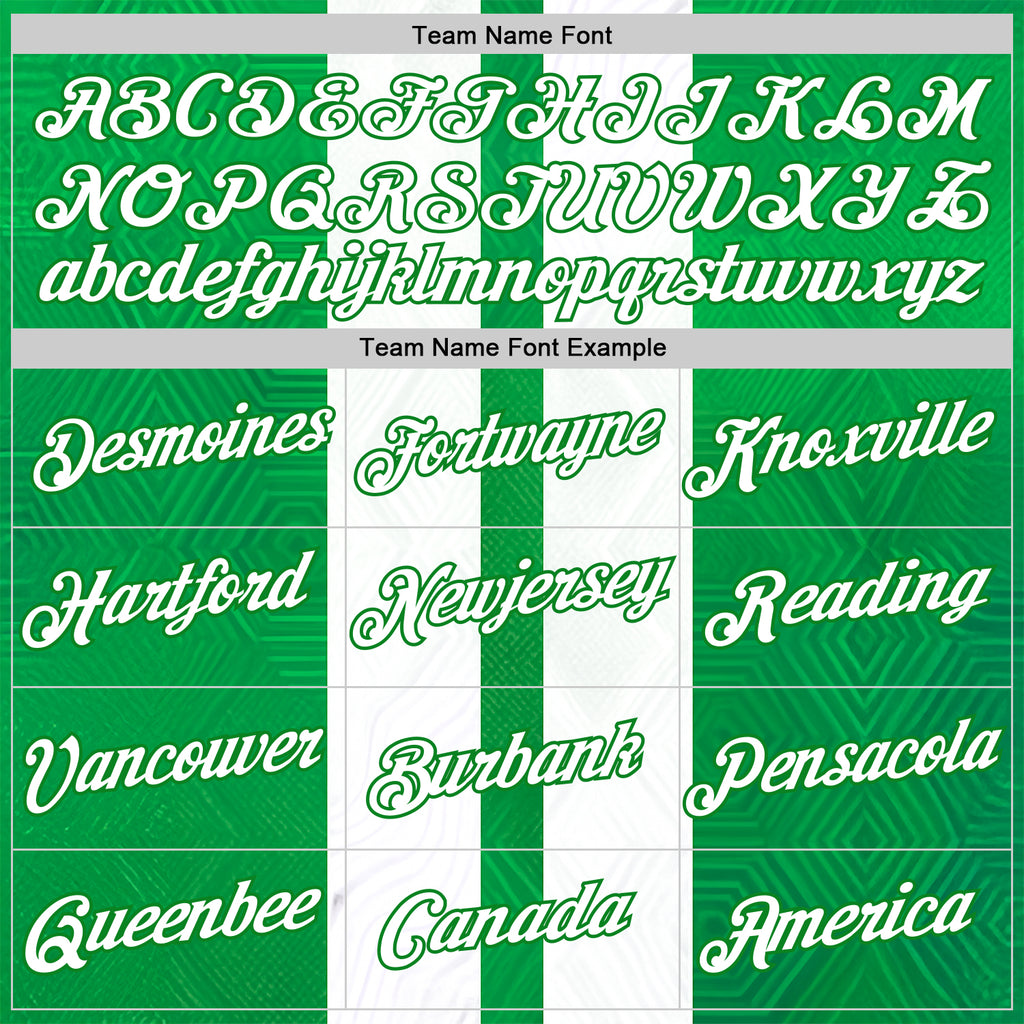 Custom White Green-Grass Green 3D Pattern Design Mexico Stripe Sport Wear Performance T-Shirt