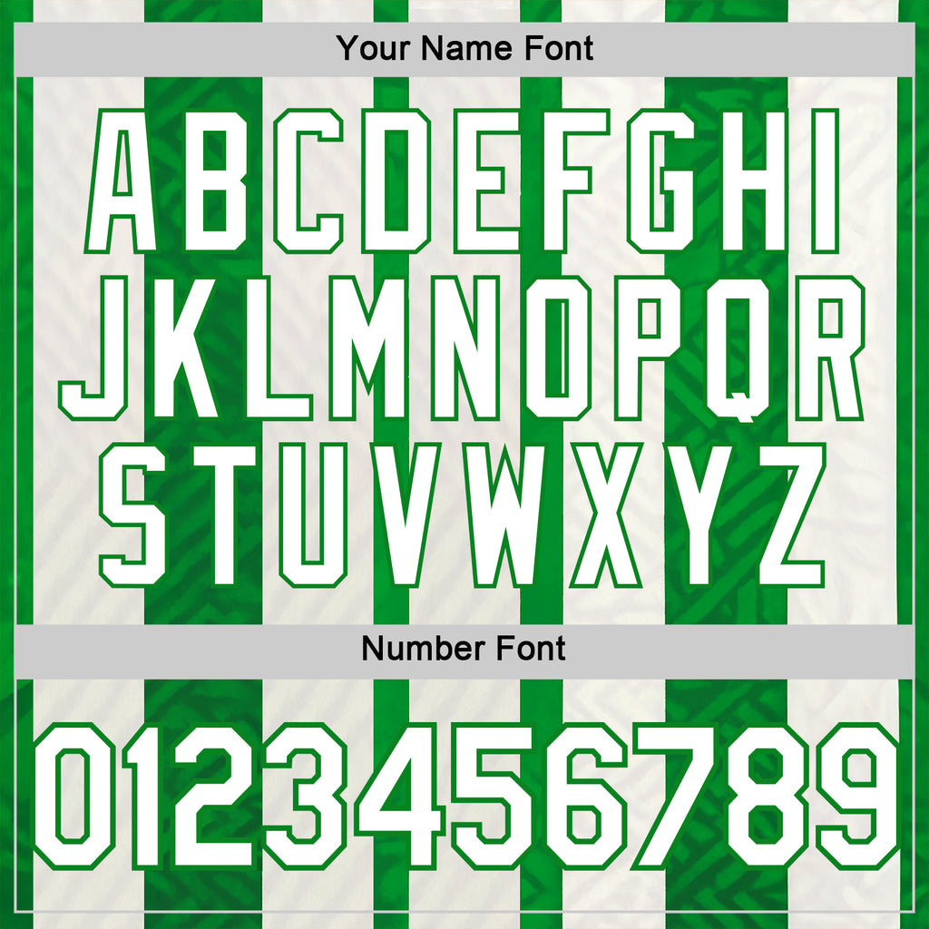 Custom White Green-Grass Green 3D Pattern Design Mexico Stripe Sport Wear Performance T-Shirt