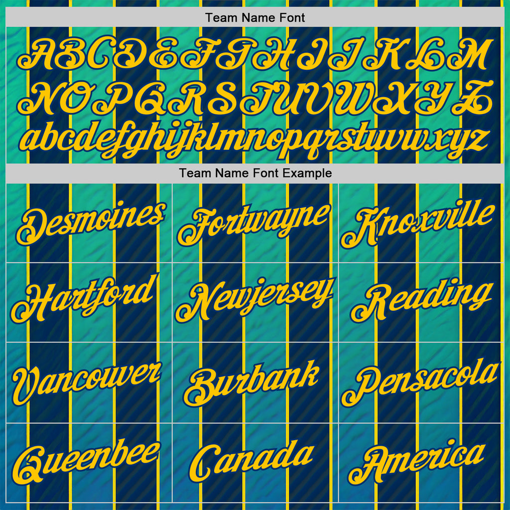 Custom Green Yellow-US Navy Blue 3D Pattern Design Stripe Sport Wear Performance T-Shirt