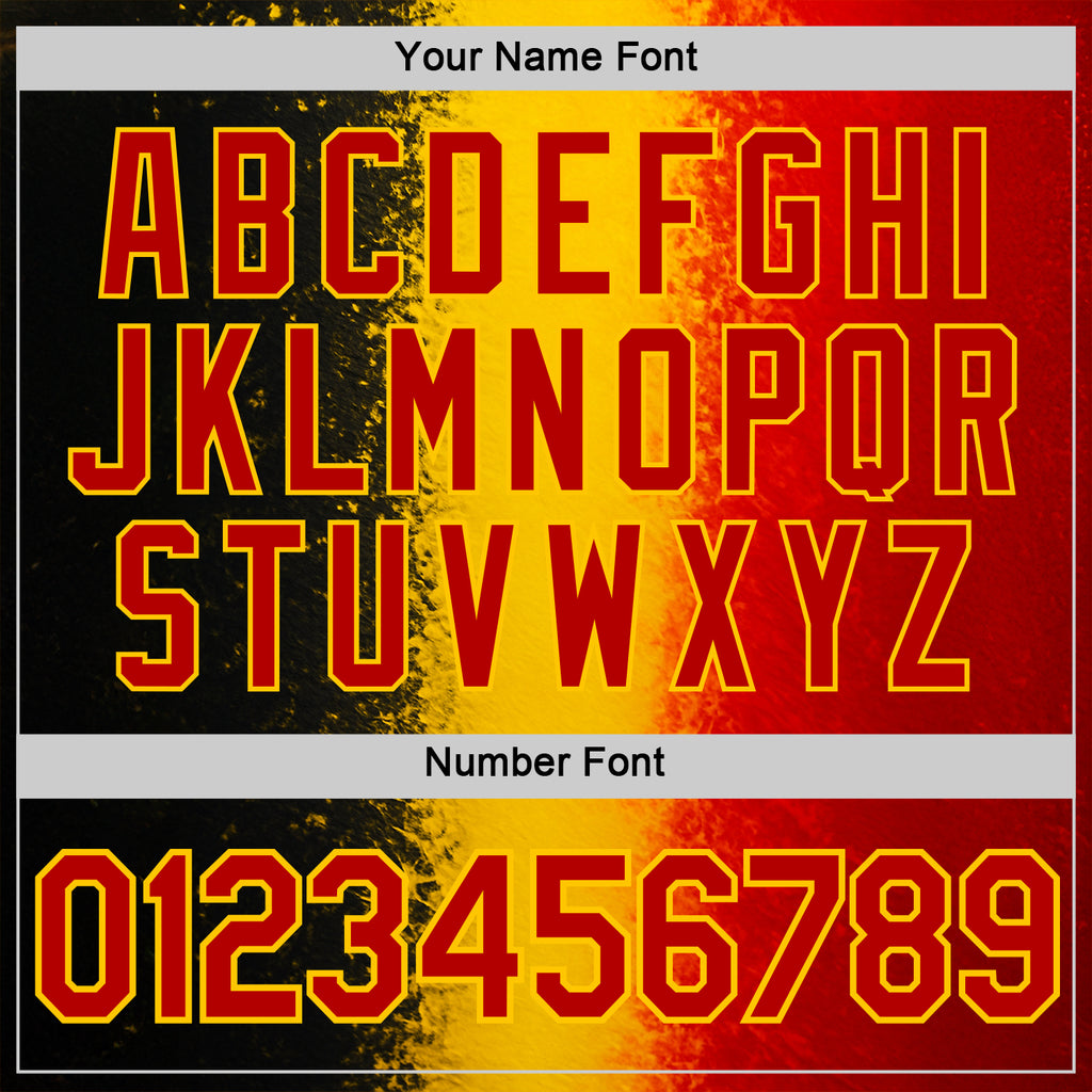 Custom Red Yellow-Black 3D Pattern Design Germany Stripe Sport Wear Performance T-Shirt