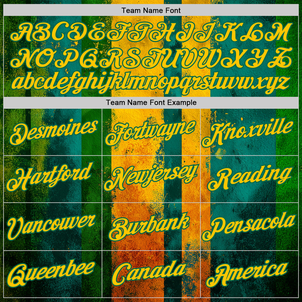 Custom Green Yellow-Kelly Green 3D Pattern Design Brazil Stripe Sport Wear Performance T-Shirt