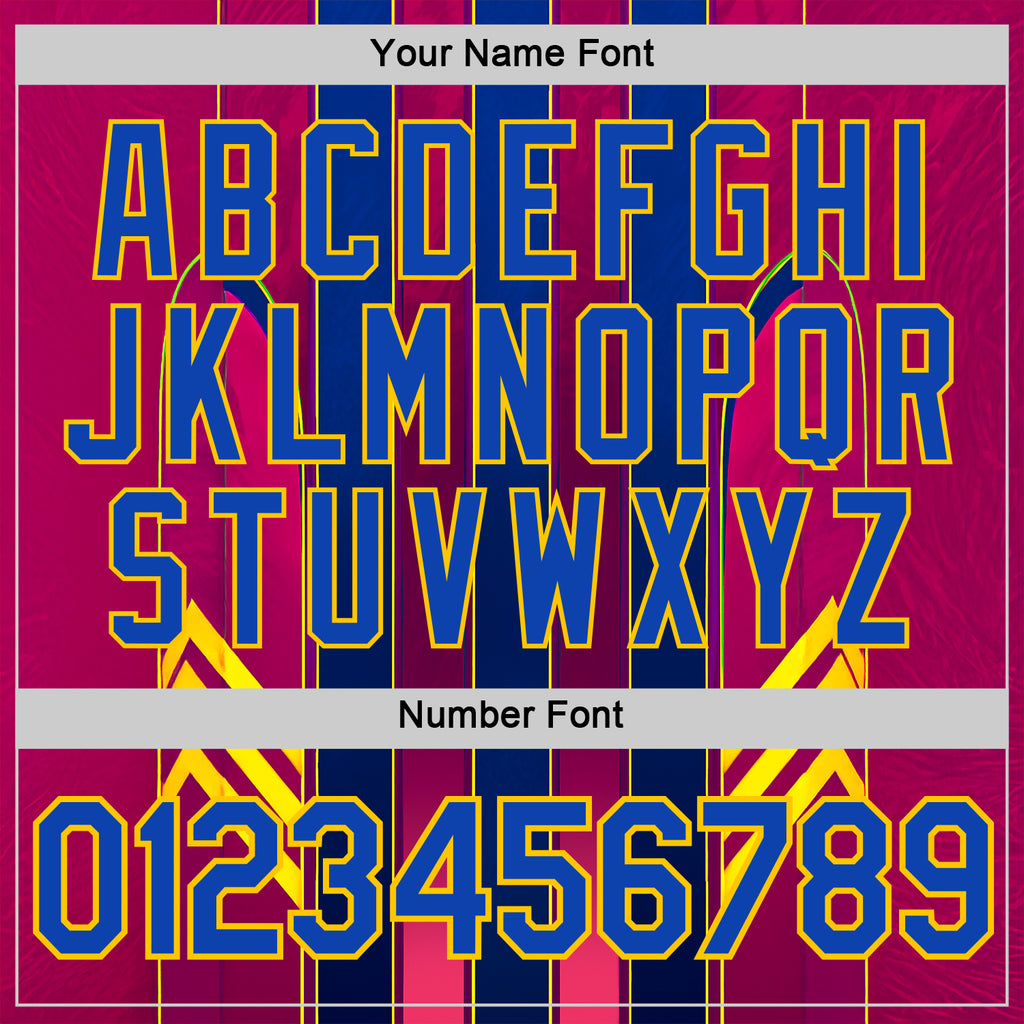 Custom Red Thunder Blue Blue-Yellow 3D Pattern Design Stripe Sport Wear Performance T-Shirt