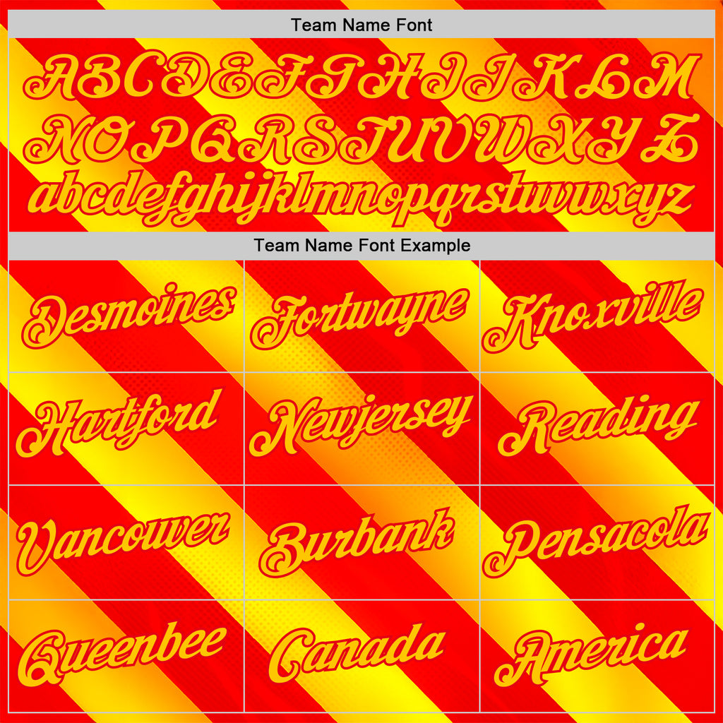 Custom Red Yellow-Fire Red 3D Pattern Design Spain Stripe Sport Wear Performance T-Shirt