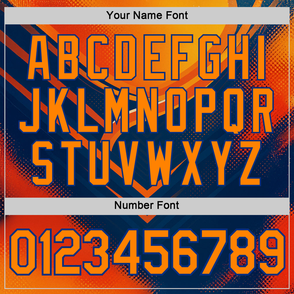 Custom Yellow Bay Orange Blue-Royal 3D Pattern Design Neon Arrow Sport Wear Performance T-Shirt