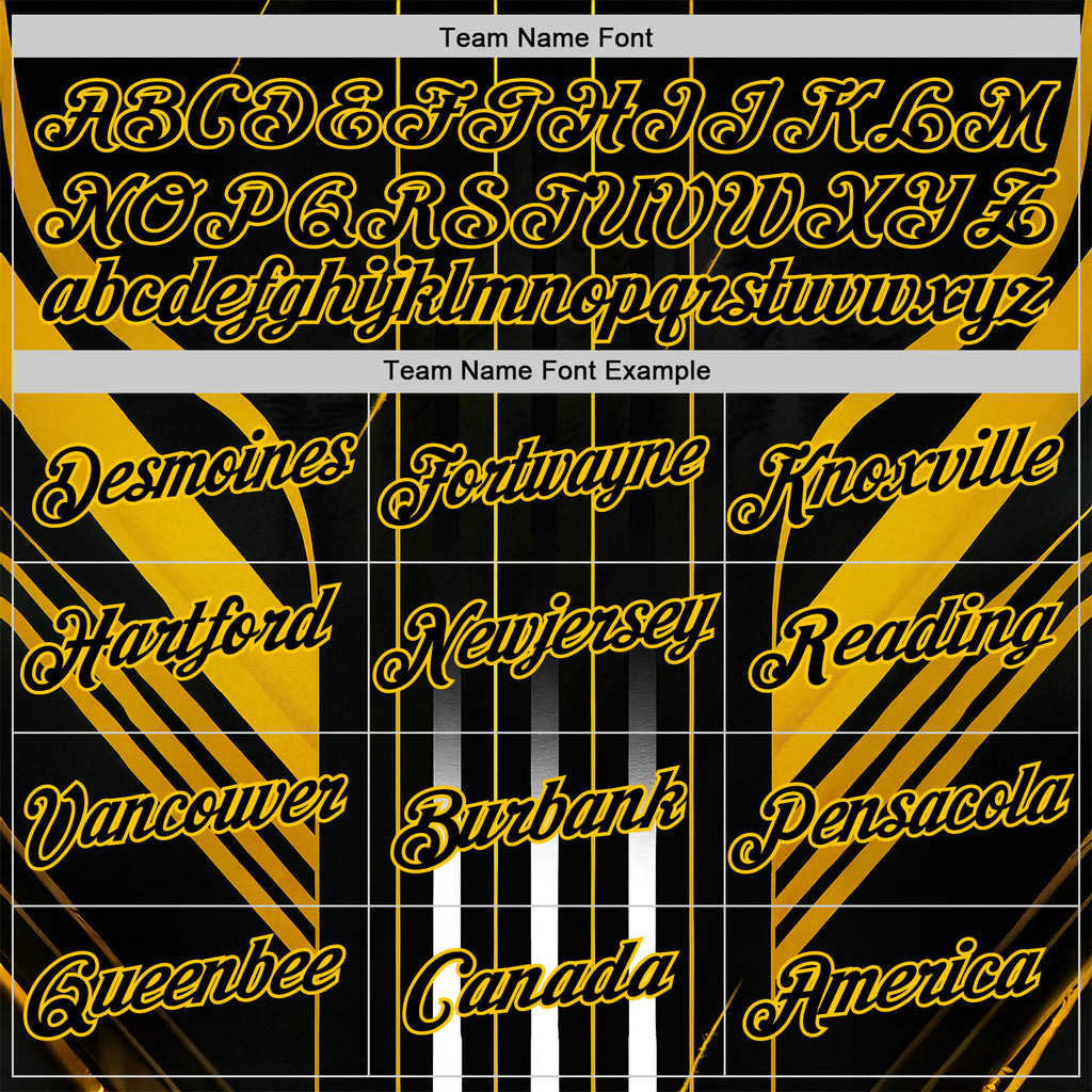 Custom Black Yellow 3D Pattern Design Germany Stripe Sport Wear Performance T-Shirt