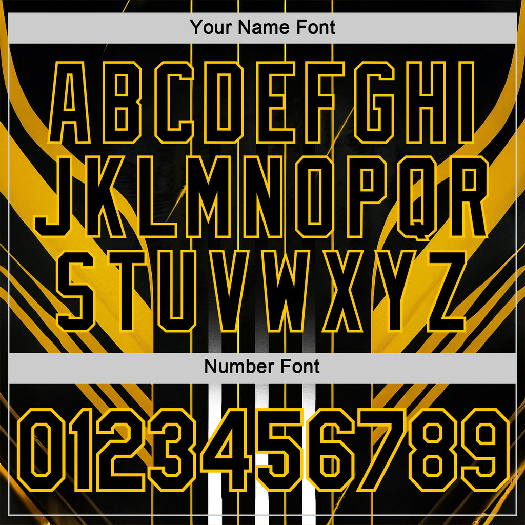 Custom Black Yellow 3D Pattern Design Germany Stripe Sport Wear Performance T-Shirt