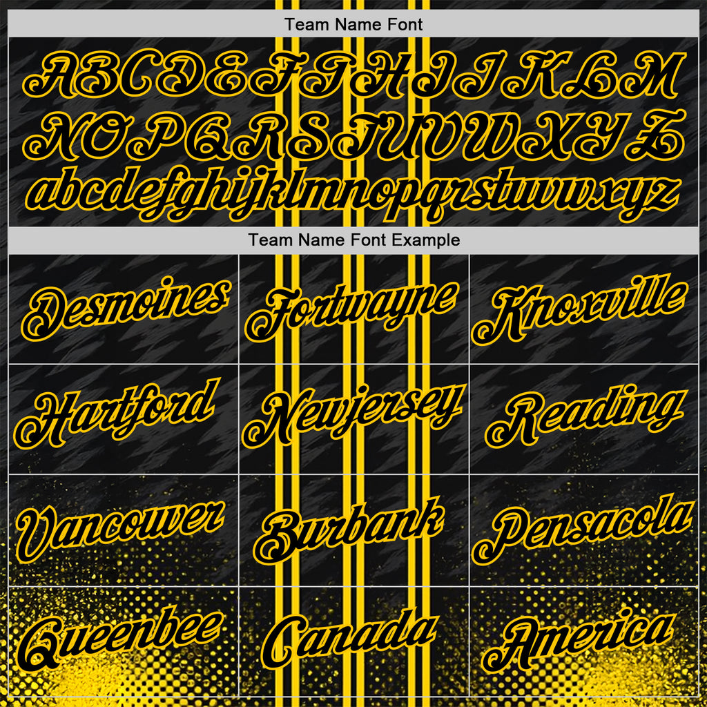 Custom Black Yellow 3D Pattern Design Germany Stripe Sport Wear Performance T-Shirt