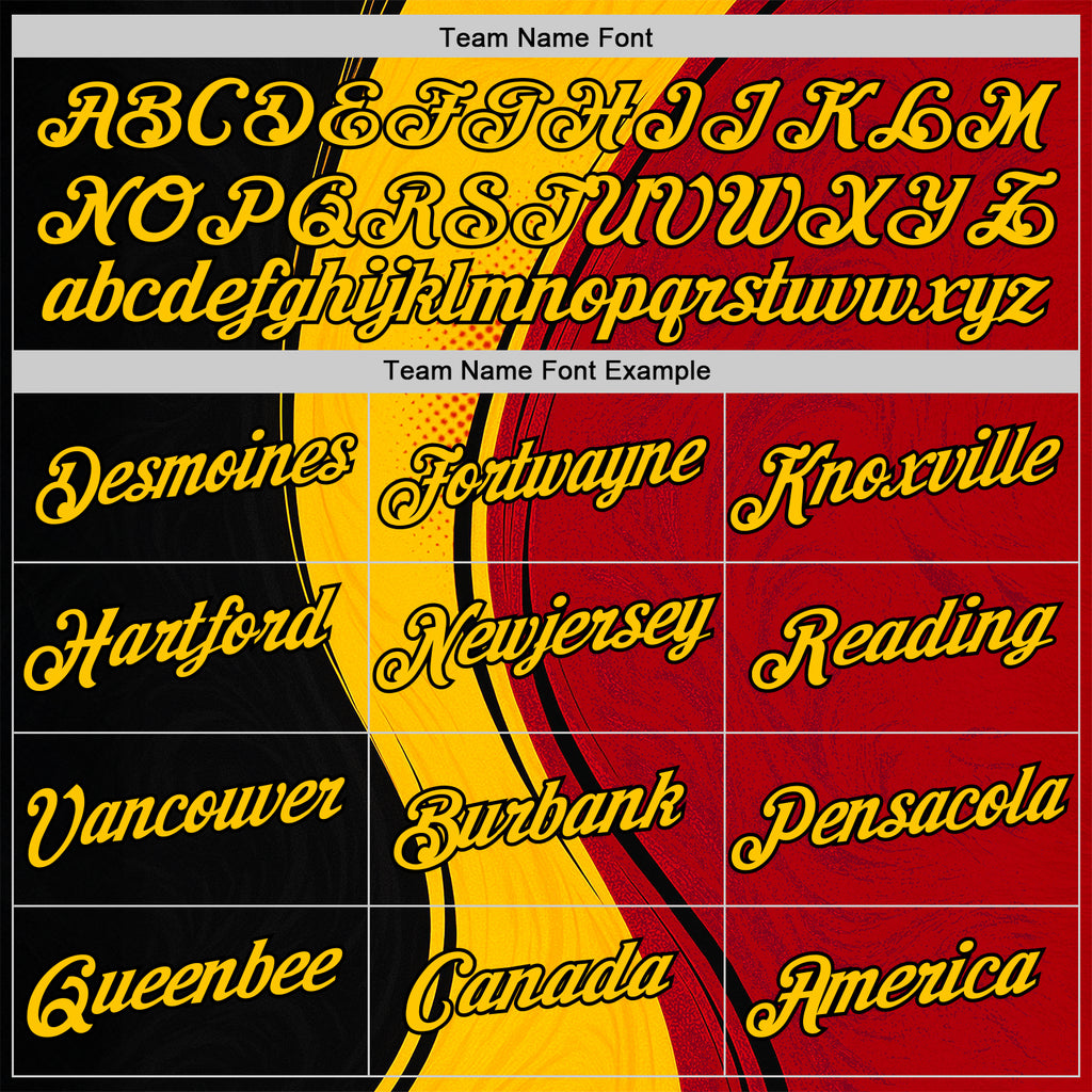 Custom Red Yellow-White 3D Pattern Design Germany Sport Wear Performance T-Shirt