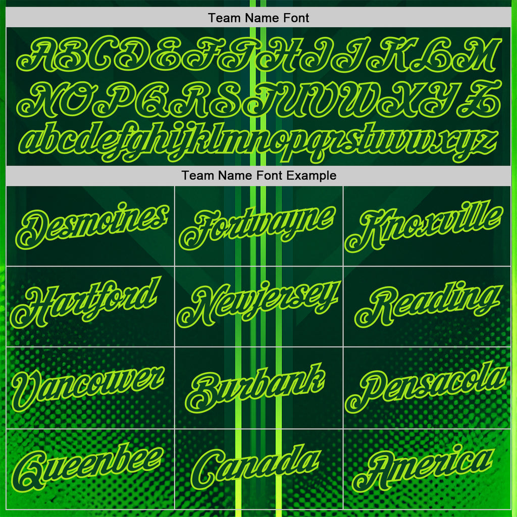 Custom Green Neon Green 3D Pattern Design Gradient Stripe Sport Wear Performance T-Shirt