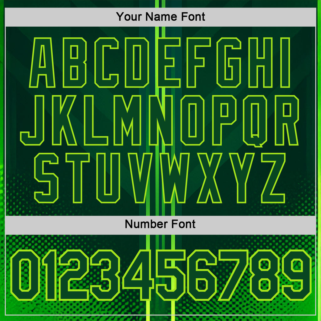 Custom Green Neon Green 3D Pattern Design Gradient Stripe Sport Wear Performance T-Shirt