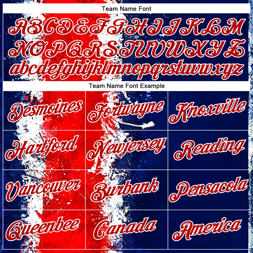Custom Stitched Blue Red-White 3D Pattern Design American Inspired Graffiti Splash Sports Wear Pullover Sweatshirt Hoodie
