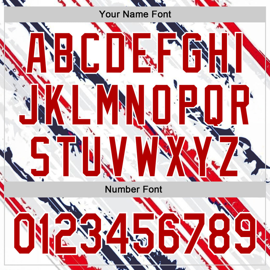 Custom Stitched White Red-Navy 3D Pattern Design American Inspired Graffiti Splash Sports Wear Pullover Sweatshirt Hoodie