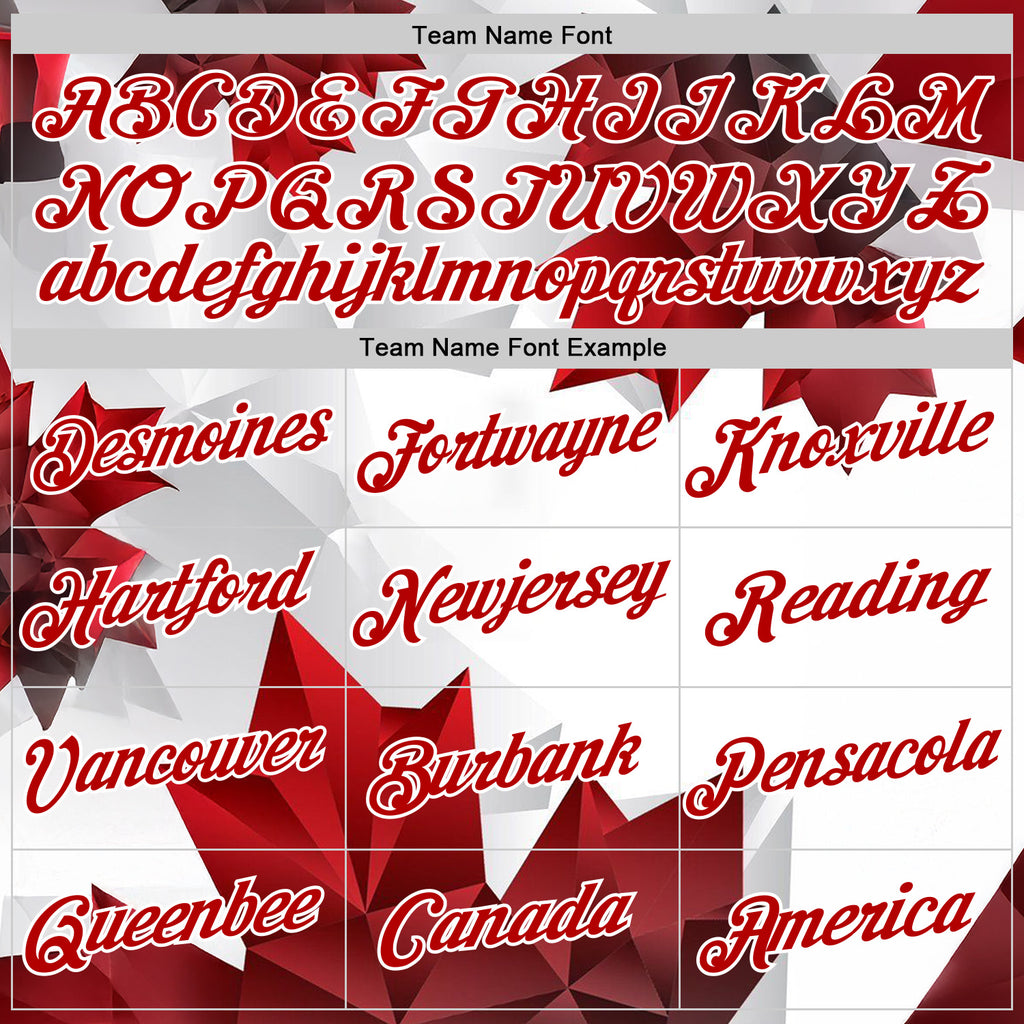 Custom Stitched White Red 3D Pattern Design Canada Maple Sports Wear Pullover Sweatshirt Hoodie