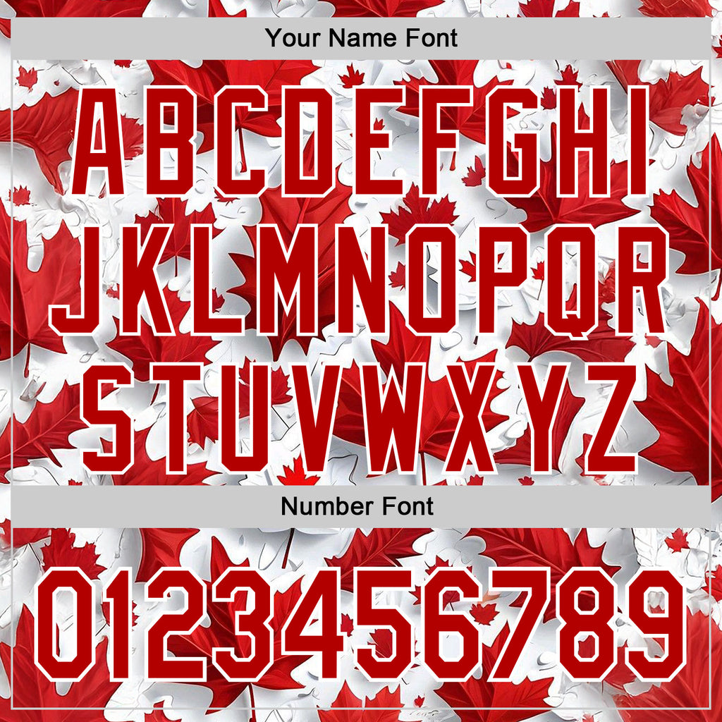 Custom Stitched White Red 3D Pattern Design Canada Maple Sports Wear Pullover Sweatshirt Hoodie
